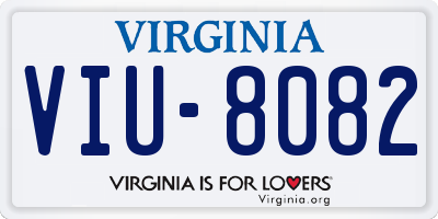 VA license plate VIU8082