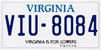 VA license plate VIU8084