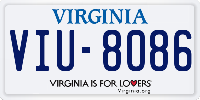 VA license plate VIU8086