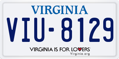VA license plate VIU8129