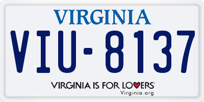 VA license plate VIU8137