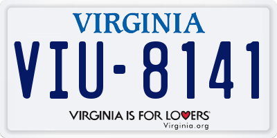 VA license plate VIU8141