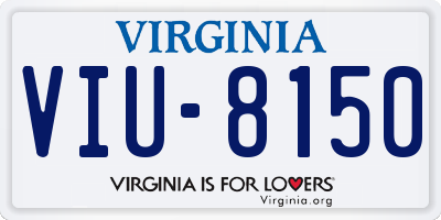 VA license plate VIU8150