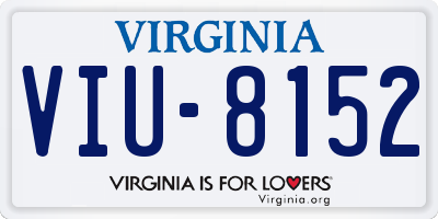VA license plate VIU8152