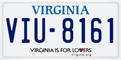 VA license plate VIU8161