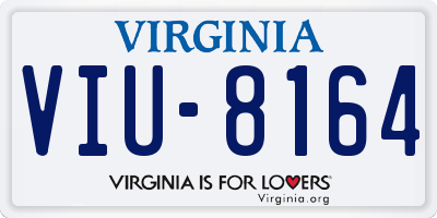 VA license plate VIU8164
