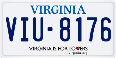 VA license plate VIU8176