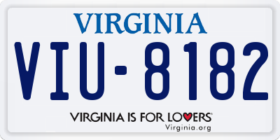 VA license plate VIU8182