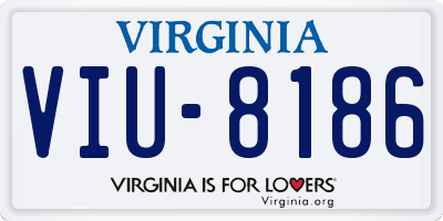 VA license plate VIU8186
