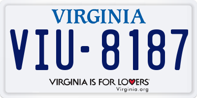 VA license plate VIU8187