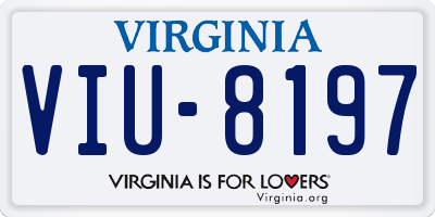 VA license plate VIU8197