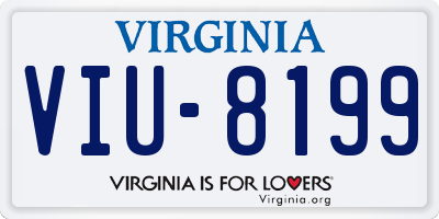 VA license plate VIU8199