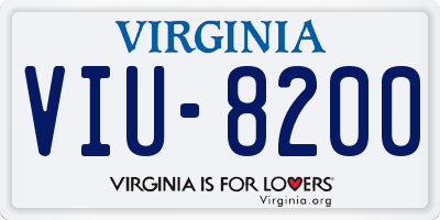 VA license plate VIU8200