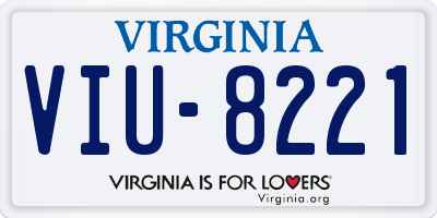 VA license plate VIU8221