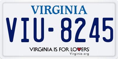 VA license plate VIU8245