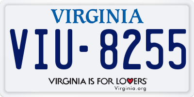 VA license plate VIU8255