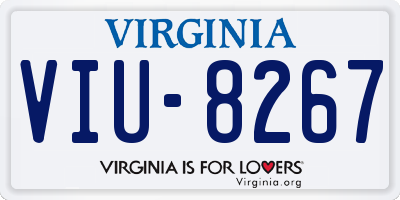 VA license plate VIU8267
