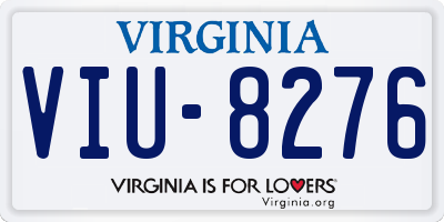 VA license plate VIU8276
