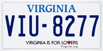 VA license plate VIU8277