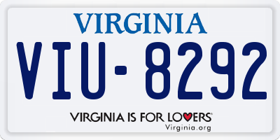 VA license plate VIU8292