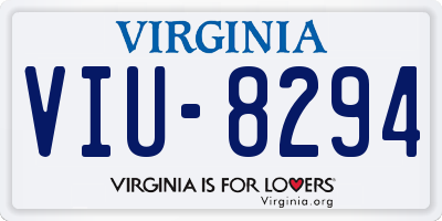 VA license plate VIU8294