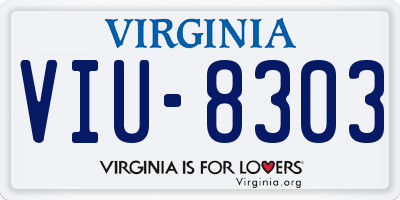 VA license plate VIU8303