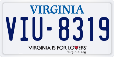 VA license plate VIU8319