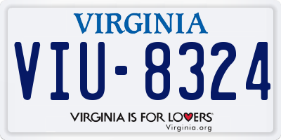 VA license plate VIU8324