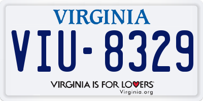 VA license plate VIU8329