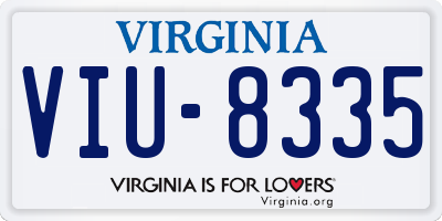VA license plate VIU8335