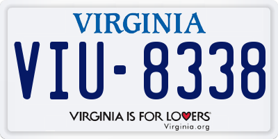 VA license plate VIU8338