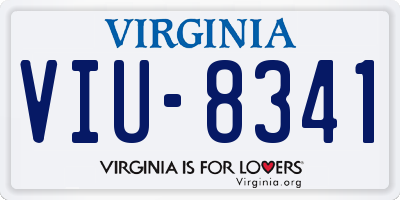 VA license plate VIU8341