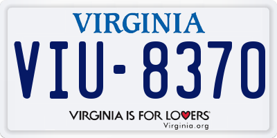 VA license plate VIU8370