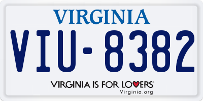 VA license plate VIU8382