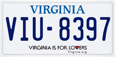VA license plate VIU8397