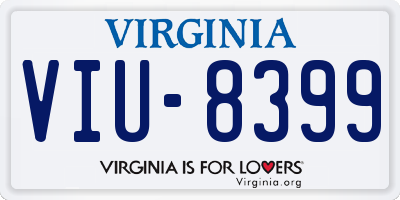 VA license plate VIU8399
