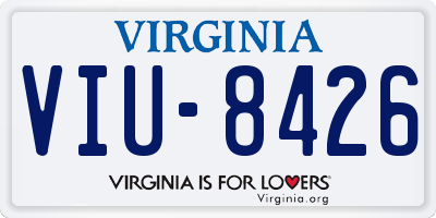 VA license plate VIU8426