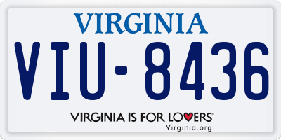 VA license plate VIU8436