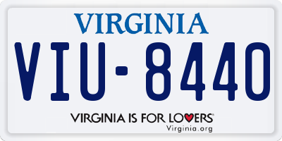 VA license plate VIU8440