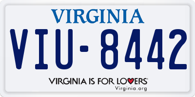 VA license plate VIU8442