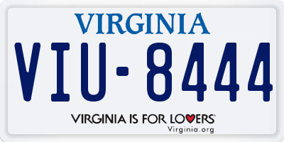 VA license plate VIU8444