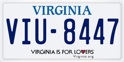 VA license plate VIU8447
