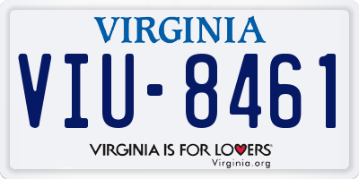 VA license plate VIU8461
