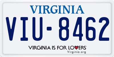 VA license plate VIU8462
