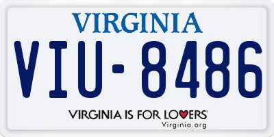 VA license plate VIU8486