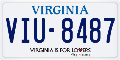 VA license plate VIU8487