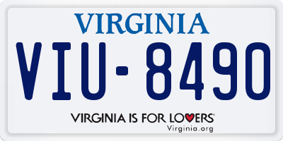VA license plate VIU8490