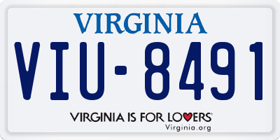 VA license plate VIU8491