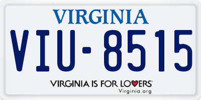 VA license plate VIU8515