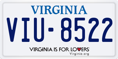 VA license plate VIU8522